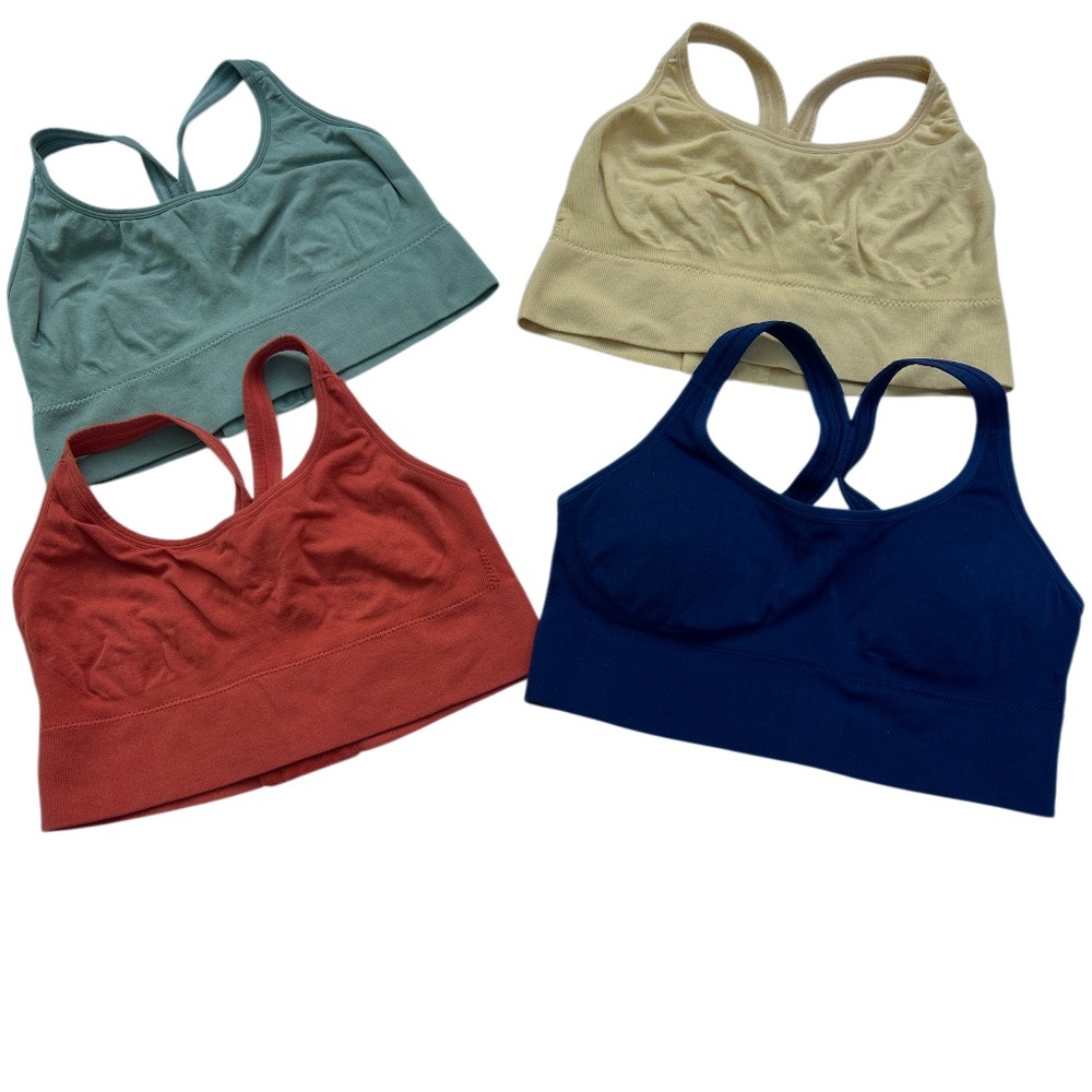 Women's Seamless Sports Bra Set - Blue, Red, Green, Tan Sz:xl